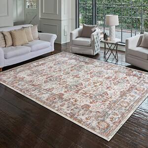 Brio Forsy Ivory Rust 8 ft. x 10 ft. Abstract Indoor Area Rug
