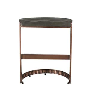 26 in. Copper Backless Metal Counter Height Bar Chair with Wood Seat