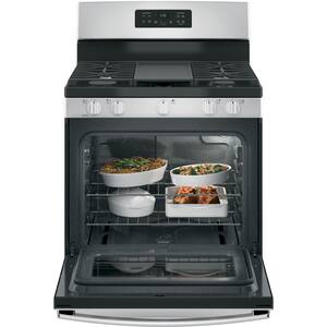 30 in. 5.0 cu. ft. Gas Range in Stainless Steel with Griddle