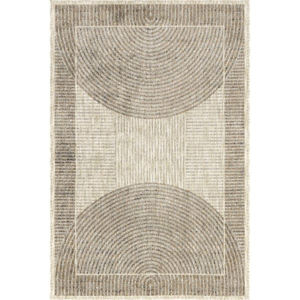 nuLOOM Allyson Modern Geometric Sand 8 ft. x 10 ft. Modern Area Rug
