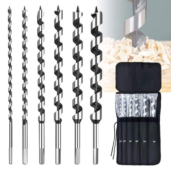 6-Piece 12 in. Wood Auger Drill Bit Set (1/4 in. - 7/8 in.)