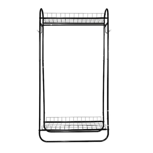 Unbranded Black Metal Clothes Rack 32.9 in. W x 64.96 in. H