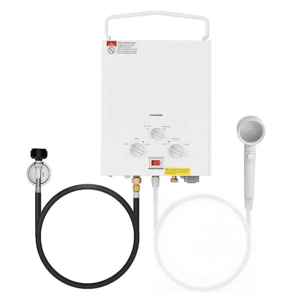 Portable Propane Tankless Water Heater 5L 34000 BTU 1.32 GPM with Regulator Pump for RV Camping