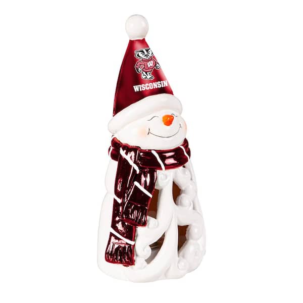 University of Wisconsin-Madison Snowman LED Christmas Garden Statuary, 8 in.