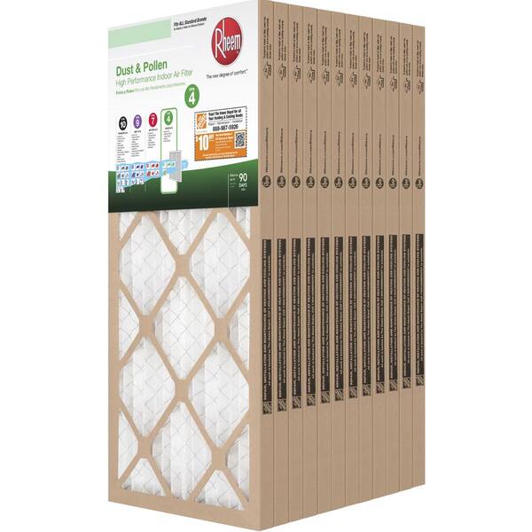 Rheem 12 x 30 x 1 Basic Household Pleated MERV 8 - FPR 4 Air Filter (12-pack)