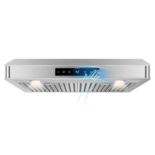 Commercial 48 in.1500 CFM Stainless Steel Ducted Under Cabinet Range Hood with 4-Speed Gesture Sensing, 4-LED Lights