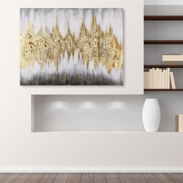 Empire Art Direct "Gold Frequency" Textured Metallic Hand Painted by Martin Edwards Abstract Canvas Wall Art