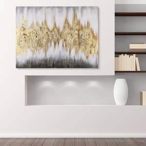 "Gold Frequency" Textured Metallic Hand Painted by Martin Edwards Abstract Canvas Wall Art