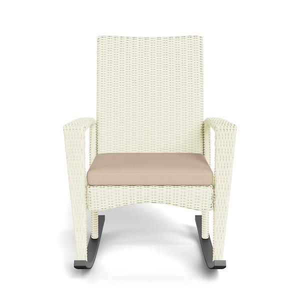 Tortuga Outdoor Bayview White Magnolia Wicker Rocking Chair with