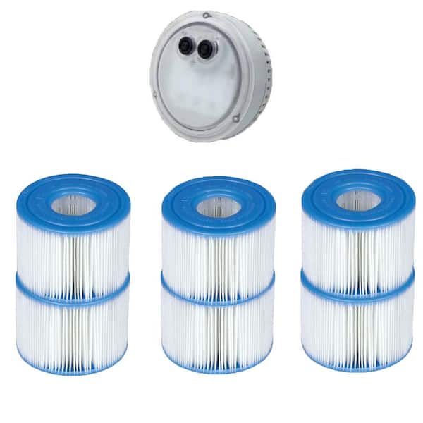 Intex PureSpa Type S1 2.875 Dia. Pool Filter Replacement Cartridge (6- Pack) with LED Light