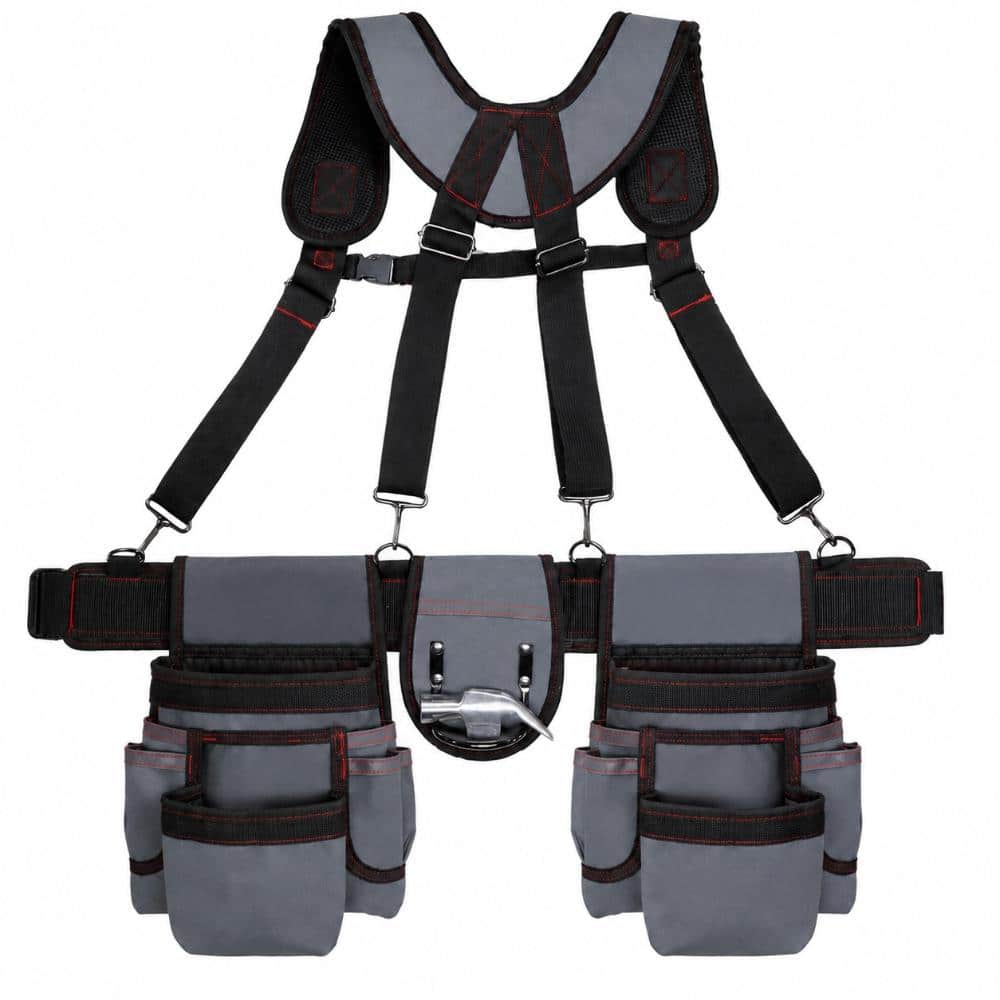 Adjustable Tool Belt with Padded Suspenders and 22-Pocket Storage for Electricians, Carpenters, Construction price history on PriceWatchPro