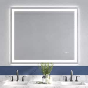 48 in. W x 40 in. H Rectangular Frameless LED Anti-Fog Wall Bathroom Vanity Mirror, Backlit and Front Light