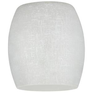 5-5/16 in. Hand-Blown White Linen Barrel Shade with 2-1/4 in. Fitter and 4-15/16 in. Width