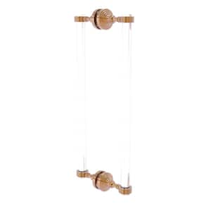 Pacific Grove Collection 18 Inch Back to Back Shower Door Pull with Groovy Accents in Brushed Bronze