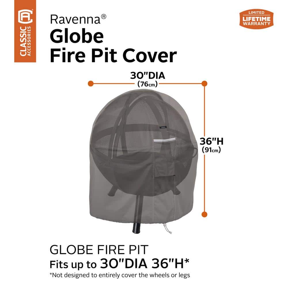 Ravenna 30 Inch Brown Water-Resistant Fire Pit Cover