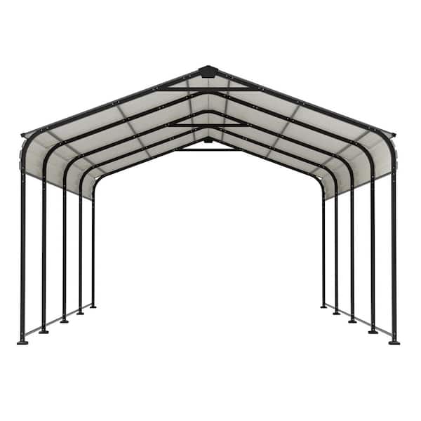 12 x 20 ft. Metal Carport, Outdoor Car Shelter All Weather, Heavy Duty Outdoor Galvanized Car Shelter