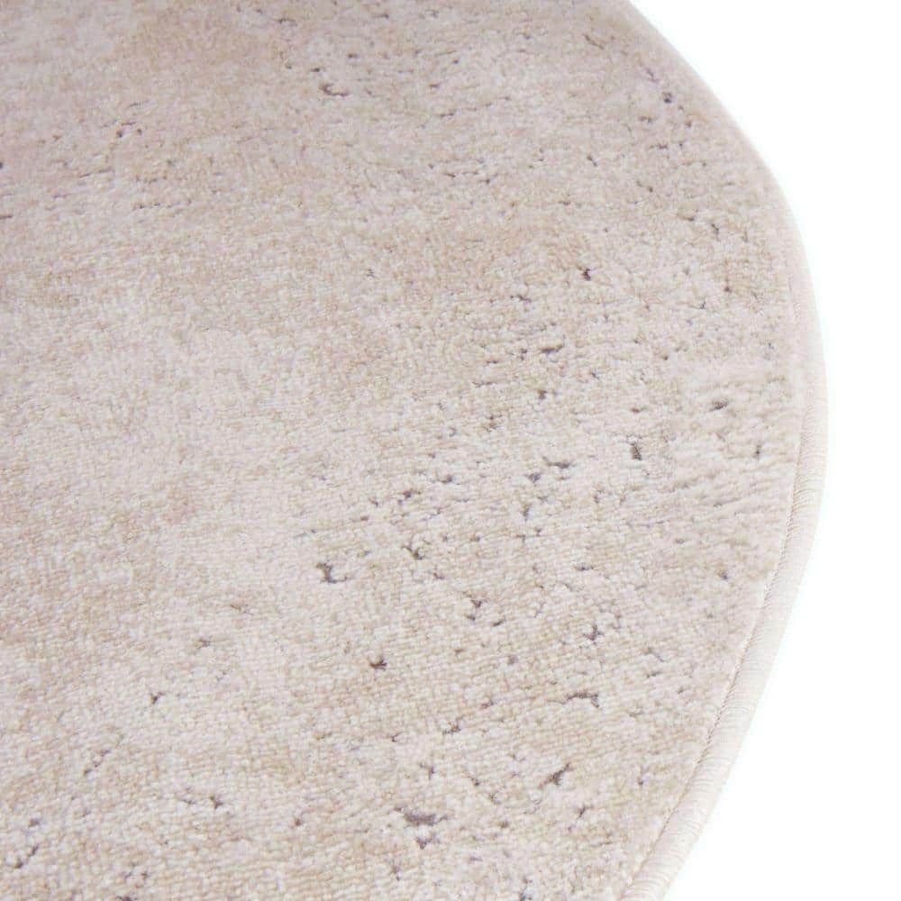 Ivory Round Polypropylene and Polyester Indoor Rug