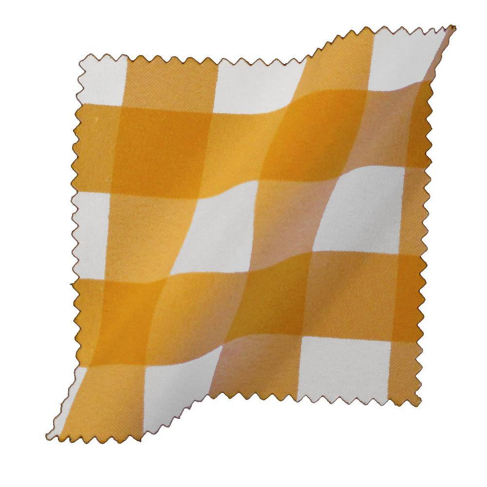 White and Dark Yellow Polyester Gingham Rectangular Tablecloth