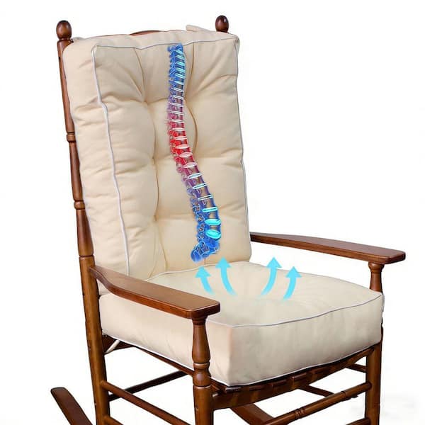 17 x 17 Beige Memory Foam Rocker Cushion Set: Non-Slip, 5