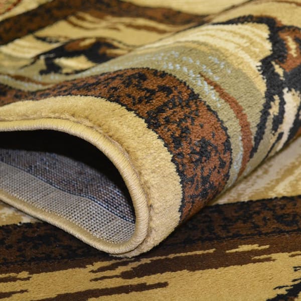 American Destination Cheyenne Multi-Colored 8 ft. Western Round Area Rug