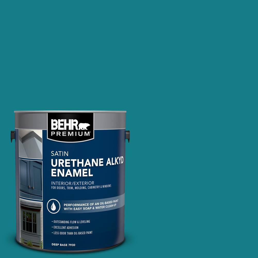 BEHR PREMIUM 1 gal. PPU1301 Caribe Urethane Alkyd Satin Enamel