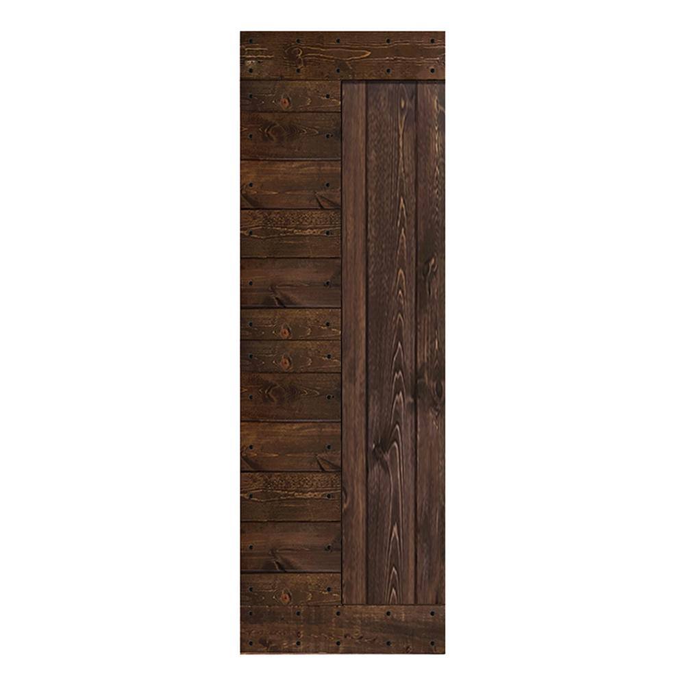 L Series 30 in. x 84 in. Kona Coffee Finished Solid Wood Barn Door Slab - Hardware Kit Not Included price history on PriceWatchPro