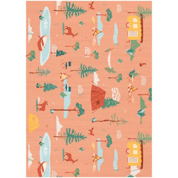 Imagination Multicolor 4 ft. x 5 ft. Graphic Contemporary Area Rug