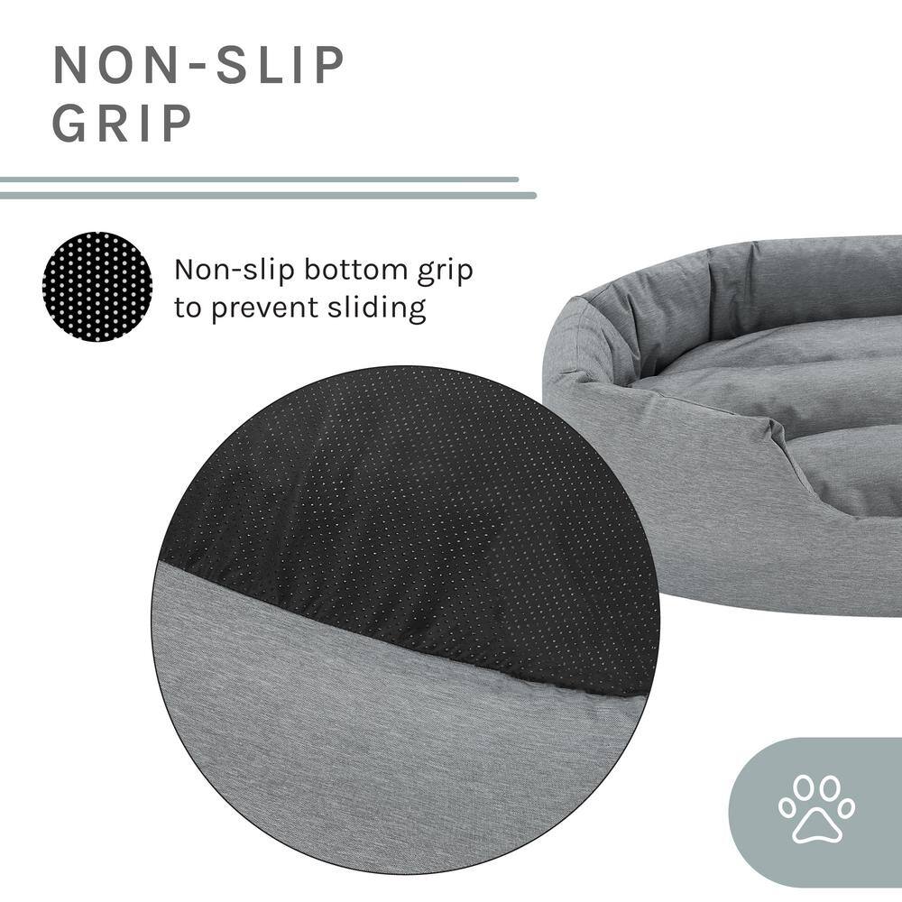 Medium Gray Water Resistant Round Pet Bed