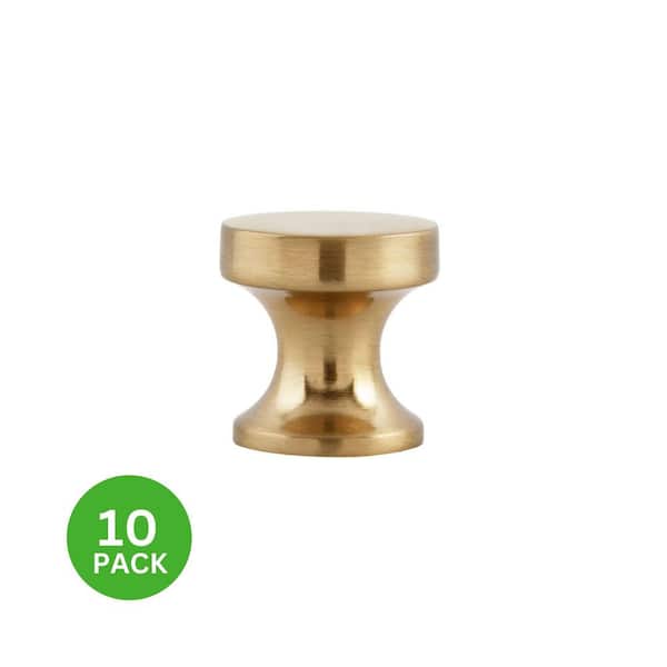 10-Pack High Desert 1 in. (25 mm) Classic Satin Brass Round Cabinet Knob