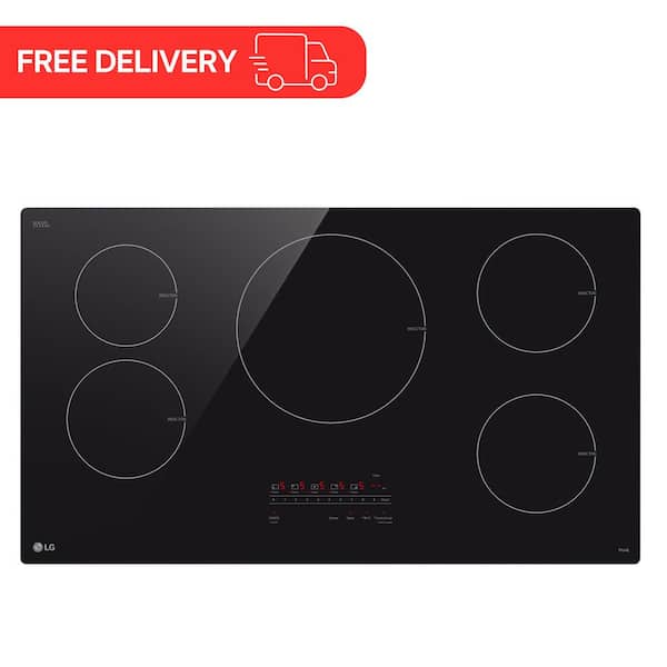 LG 36 in. 5 Burner Element Induction Cooktop in Black with Power Element and SmoothTouch Controls