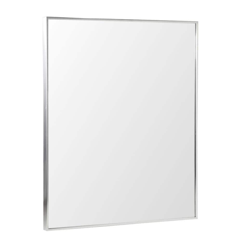 Sleek Brushed Nickel Rectangular Vanity Wall Mirror - 30 x 36