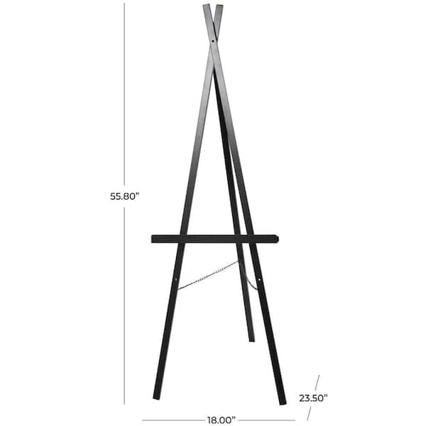 Litton Lane Black Metal Extra Large Free Standing Adjustable Display Stand  Easel with Chain Support and Wood Accents 040835 - The Home Depot