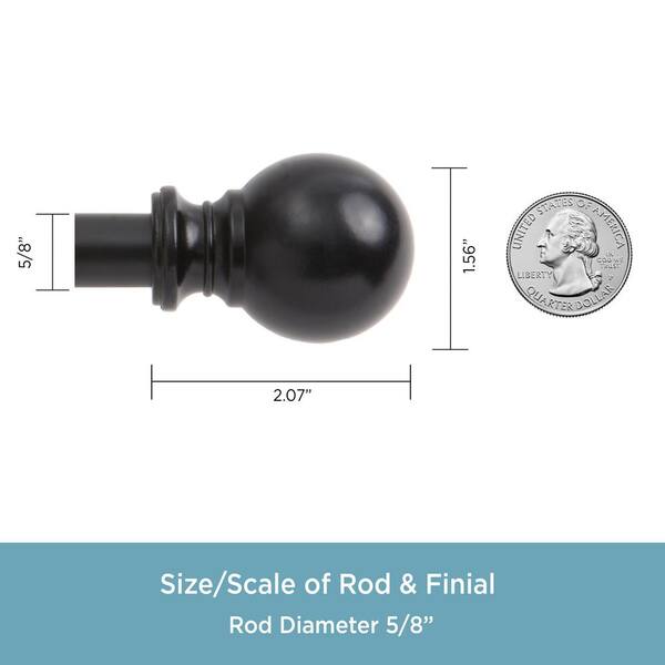 Matte Black Finish Double Ball Curtain Rod 36 To 66 in Threshold™ 