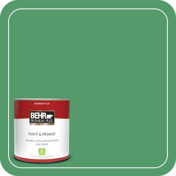 BEHR PREMIUM PLUS 1 qt. #P410-6 Solitary Tree Flat Low Odor Interior Paint & Primer