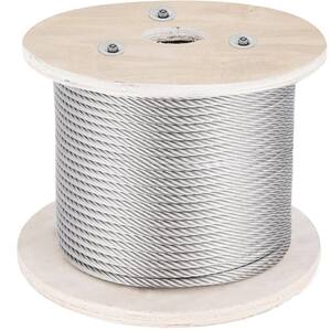 500 ft. Stainless Steel Cable 5/32 in. Stainless Steel Wire Rope 1 x 19 Steel Cable for Railing Decking DIY Balustrade