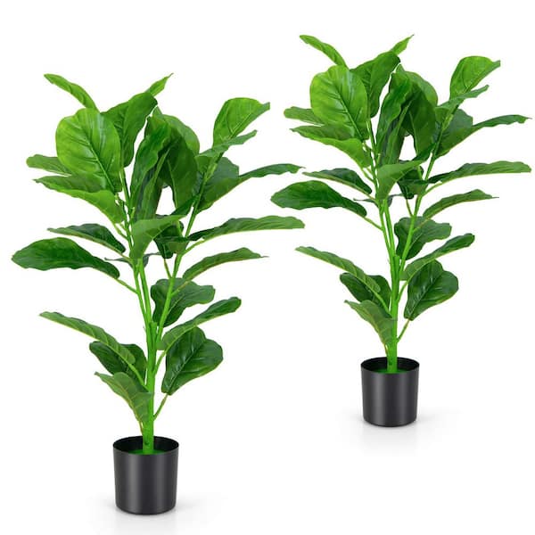 3 ft. Artificial Tree Artificial Fiddle Leaf Fig Tree for Indoor and Outdoor 2-Pack