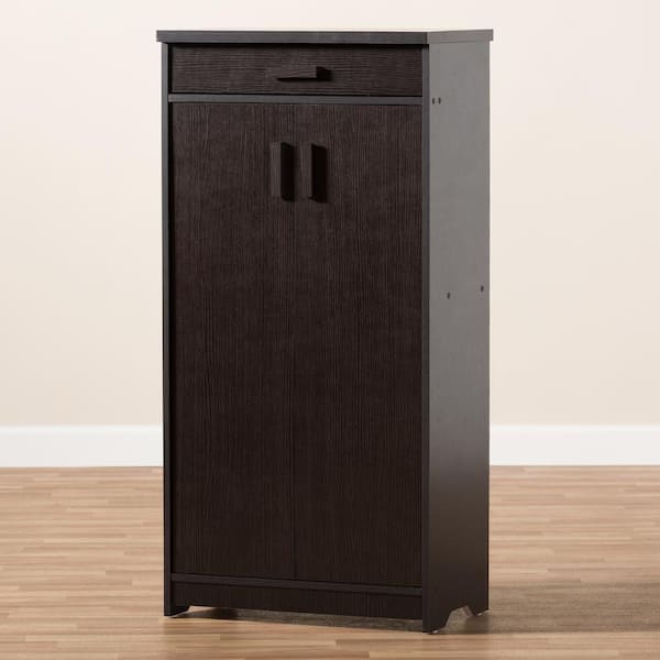 Tribesigns 47.24-in H 8 Tier 20 Pair Gray + Black Mdf Shoe Cabinet in the Shoe  Storage department at