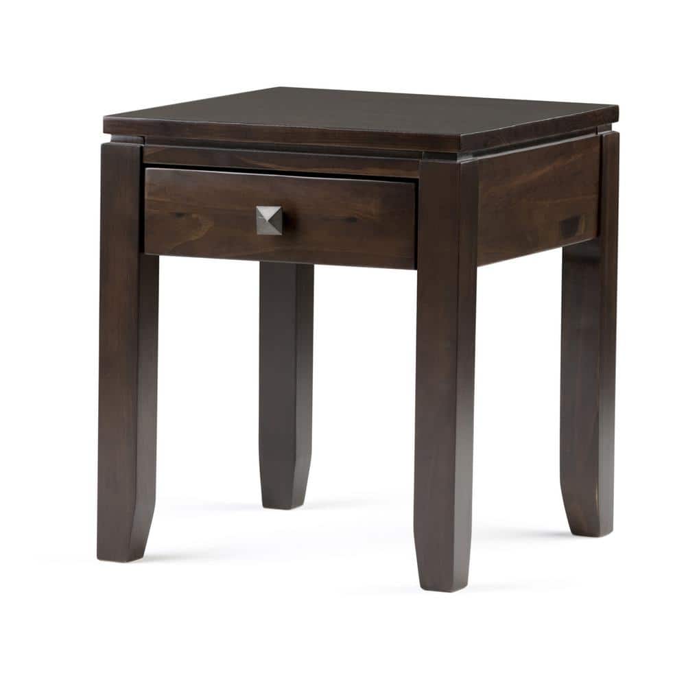 Cosmopolitan Compact Mahogany End Table with Storage Drawer