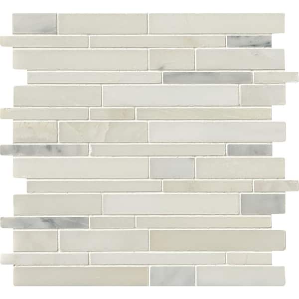 MSI Greecian White Interlocking 12 in. x 12 in. Polished Marble Floor and Wall Tile (1 sq. ft./Each)