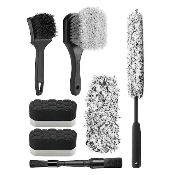 Phewnyzo 7-Piece Car Wheel Cleaning Kit with Soft-Bristled Brushes ...