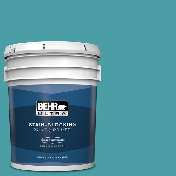 BEHR ULTRA 5 gal. #M460-5 Aqua Fresco Extra Durable Satin Enamel Interior Paint & Primer