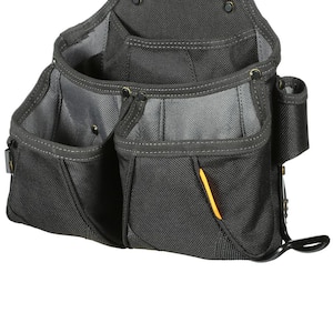 ClipTech Framer's Pouch in Black with robust, 9-pocket construction and heavy duty hammer and pry bar loops