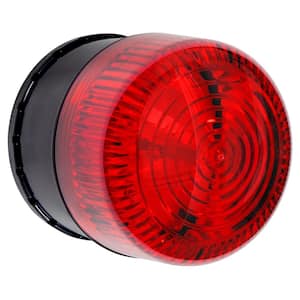 9-Volt Battery Backup, Round, Red Select-Alert Siren and LED Strobe Wired Alarm Kit with Mini Controllers