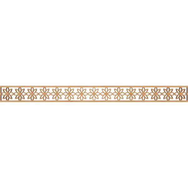 Ekena Millwork Daisy Fretwork 0.375 in. D x 46.375 in. W x 4 in. L Maple Wood Panel Moulding