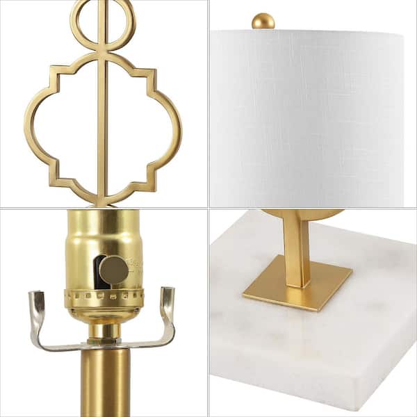 JONATHAN Y July 31 in. H Gold Leaf Metal Table Lamp JYL3026A - The