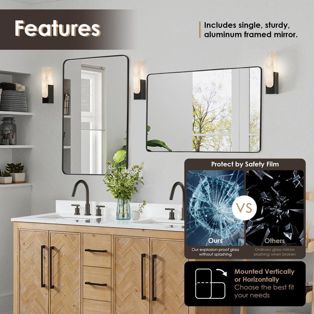 Bellavia 60" Weathered Fir Wood Vanity with Stone Top and Mirror