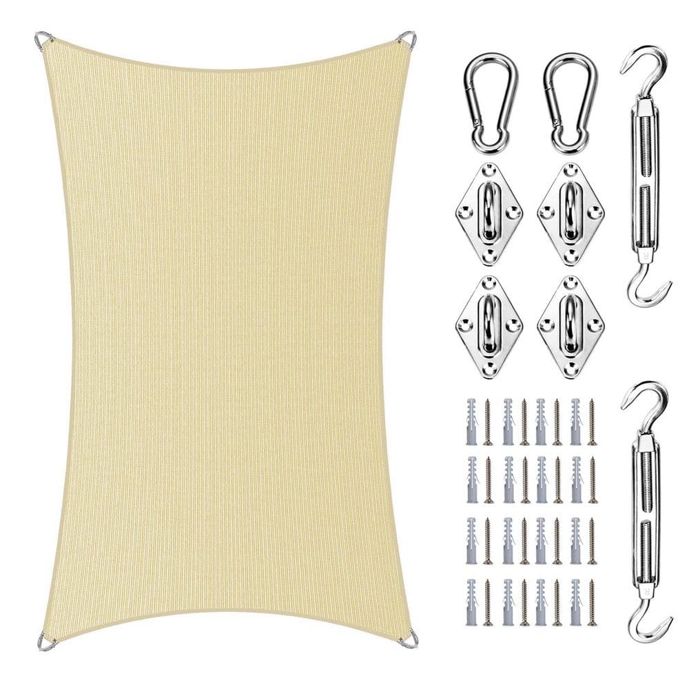 18 ft. x 20 ft. Rectangle Pro Ring Sun Shade Sail with Hardware Kit-Beige price history on PriceWatchPro