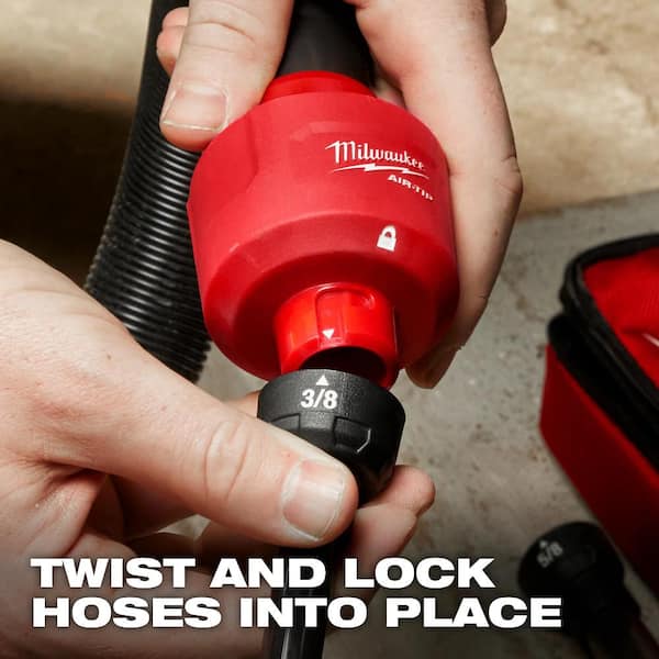 Milwaukee - AIR-TIP 1-1/4 in. - 2-1/2 in. Long Reach Flexible Hose Set Wet/Dry Shop Vacuum Attachment (5-Piece)