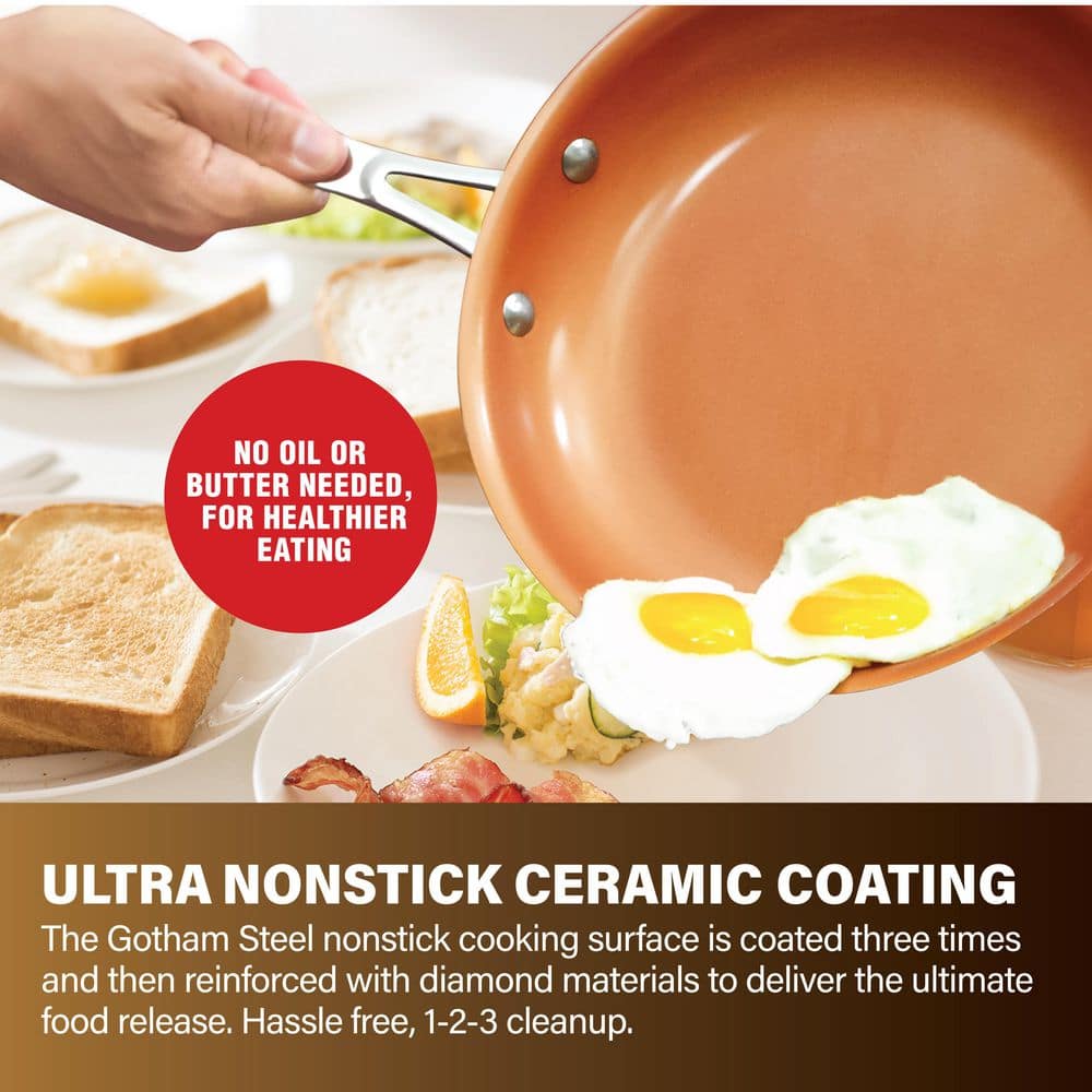 10-Piece Copper and Stainless Steel Nonstick Cookware Set