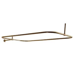 54 in. Rectangular Shower Rod in Polished Brass